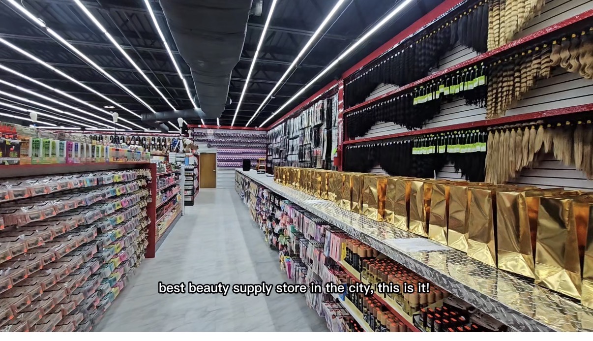 Beauty and hair care products inside Hair Global Beauty Supply Nashville